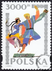 Tańce polskie wg Zofii Stryjeńskiej znaczek numer 3342
