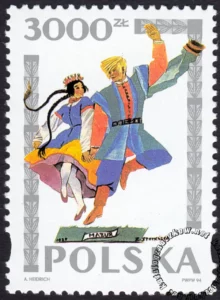 Tańce polskie wg Zofii Stryjeńskiej znaczek numer 3342