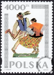 Tańce polskie wg Zofii Stryjeńskiej znaczek numer 3343