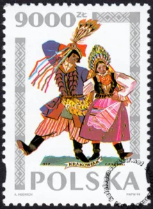 Tańce polskie wg Zofii Stryjeńskiej znaczek numer 3344