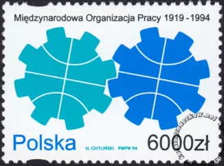 75 lat Międzynarodowej Organizacji Pracy znaczek numer 3345