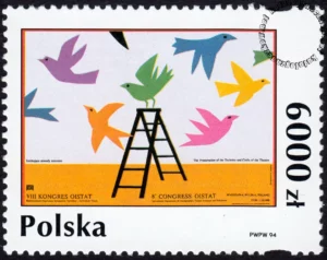 Plakat polski znaczek numer 3349