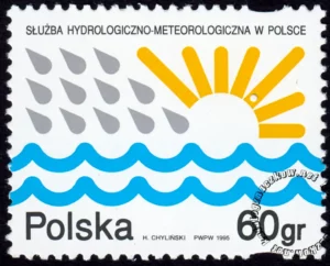 Służba hydrologiczno-meteorologiczna w Polsce znaczek numer 3371