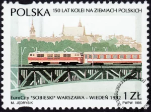 150 lat kolei na ziemiach polskich znaczek numer 3396