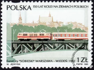 150 lat kolei na ziemiach polskich znaczek numer 3396
