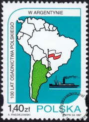 100 lat osadnictwa polskiego w Argentynie znaczek numer 3512