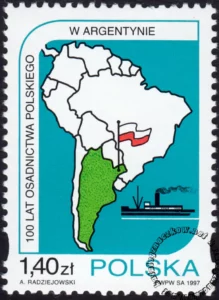 100 lat osadnictwa polskiego w Argentynie znaczek numer 3512