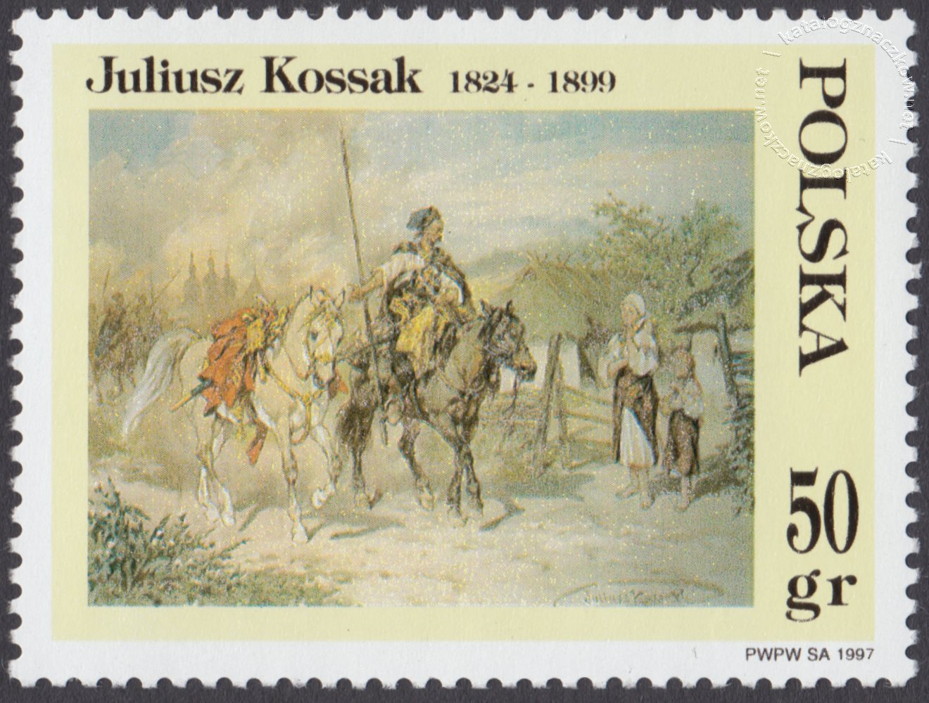 Malarstwo Juliusza Kossaka znaczek nr 3514