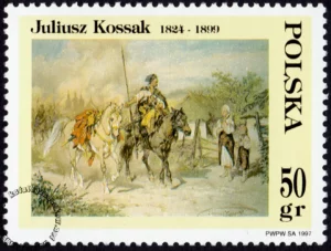 Malarstwo Juliusza Kossaka znaczek numer 3514