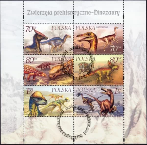 Zwierzęta prehistoryczne - dinozaury arkusz znaczków 3665-3670