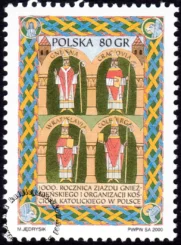 1000 rocznica zjazdu gnieźnieńskiego i organizacji kościoła katolickiego w Polsce znaczek numer 3661