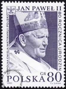 80 rocznica urodzin Papieża Jana Pawła II znaczek numer 3682