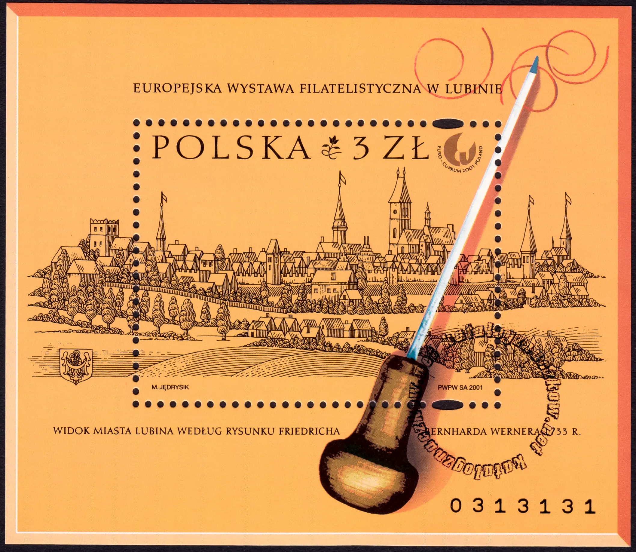 Europejska Wystawa Filatelistyczna - EuroCuprum 2001 blok numer 130B