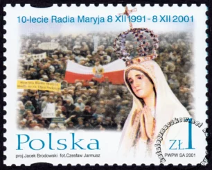 10-lecie Powstania Radia Maryja znaczek numer 3800