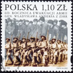 60 rocznica ewakuacji armii gen. Władysława Andersa z ZSRR znaczek numer 3814