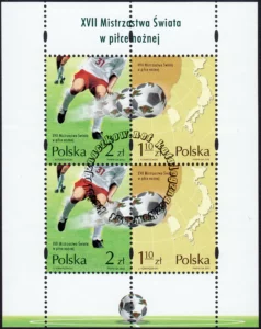 XVII Mistrzostwa Świata w piłce nożnej - arkusz znaczków arkusz znaczków 3828-3829