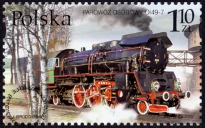 Zabytkowe parowozy znaczek numer 3848