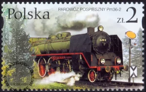 Zabytkowe parowozy znaczek numer 3850