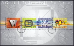 50-lecie Telewizji Polskiej - arkusz znaczków 3853-3856