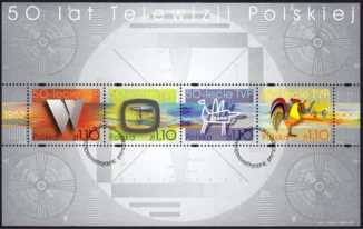 50-lecie Telewizji Polskiej - arkusz znaczków 3853-3856