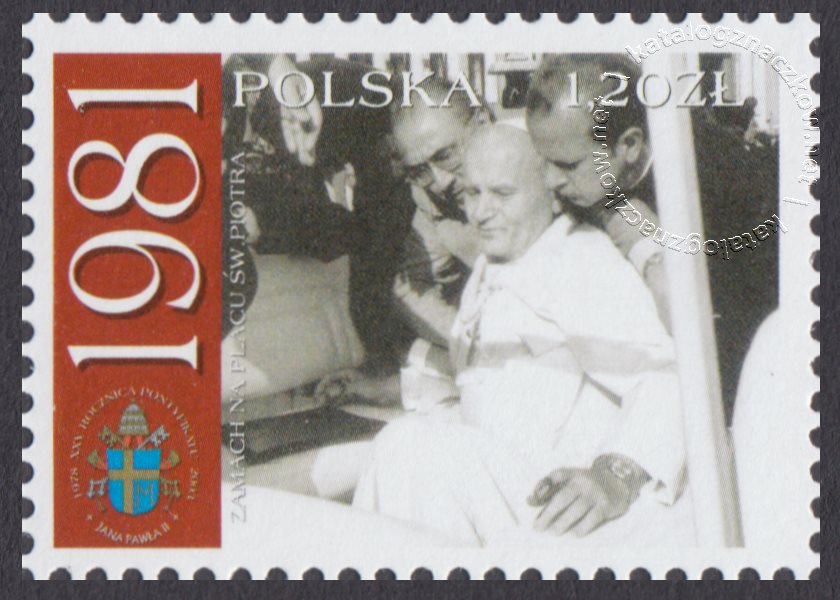 25 rocznica pontyfikatu Ojca Świętego Jana Pawła II znaczek nr 3871
