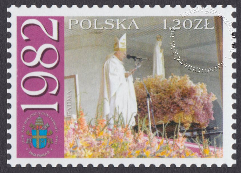 25 rocznica pontyfikatu Ojca Świętego Jana Pawła II znaczek nr 3872