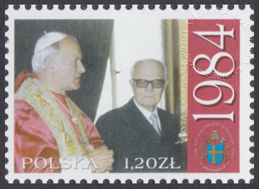 25 rocznica pontyfikatu Ojca Świętego Jana Pawła II znaczek nr 3874