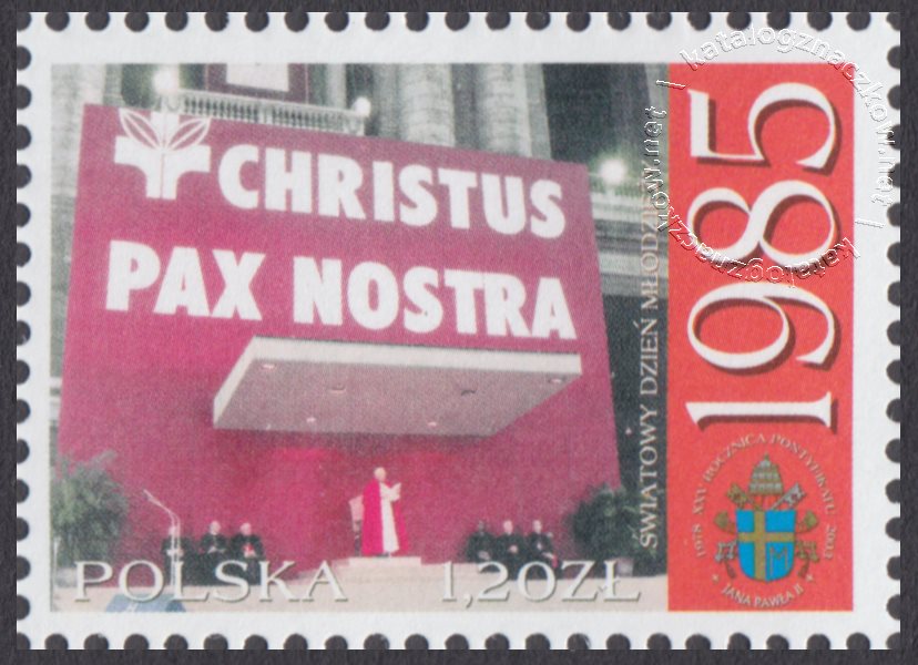 25 rocznica pontyfikatu Ojca Świętego Jana Pawła II znaczek nr 3875