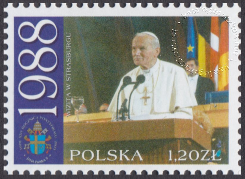 25 rocznica pontyfikatu Ojca Świętego Jana Pawła II znaczek nr 3878
