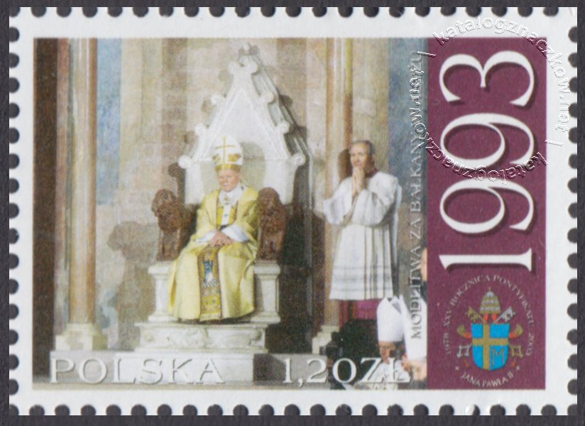 25 rocznica pontyfikatu Ojca Świętego Jana Pawła II znaczek nr 3883