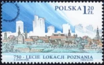 750 lecie lokacji Poznania znaczek numer 3897