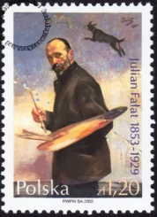 150 rocznica urodzin Juliana Fałata znaczek numer 3915