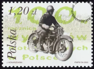 100 rocznica wyścigów motocyklowych w Polsce znaczek numer 3924