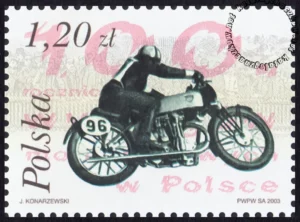 100 rocznica wyścigów motocyklowych w Polsce znaczek numer 3925