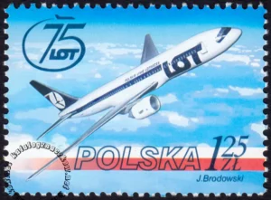 75 lecie Polskich Linii Lotniczych LOT znaczek numer 3944