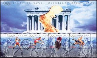 Igrzyska XXVIII Olimpiady Ateny 2004 arkusz znaczków 3976-3979
