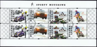 Sporty motorowe arkusz znaczków 4000-4003
