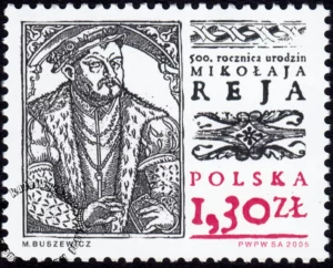 500 Rocznica urodzin Mikołaja Reja (1505 - 1569) znaczek numer 4019