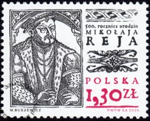 500 Rocznica urodzin Mikołaja Reja (1505 - 1569) znaczek numer 4019