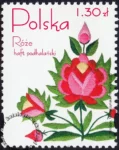 Róże w hafcie polskim znaczek numer 4045