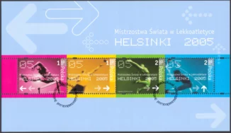 Mistrzostwa Świata w Lekkoatletyce Helsinki 2005 - arkusz znaczków 4050-4053