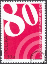 80-lecie powstania Polskiego Radia znaczek numer 4056