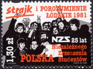 25 lat istnienia Niezależnego Zrzeszenia Studentów znaczek numer 4080