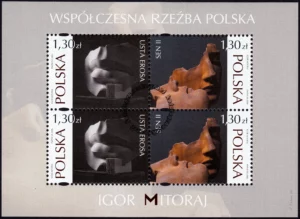 Współczesna rzeźba polska arkusz znaczków 4084-4085