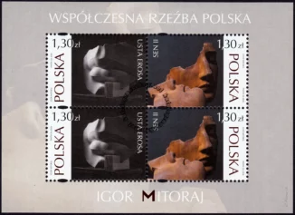 Współczesna rzeźba polska arkusz znaczków 4084-4085