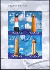 Latarnie morskie arkusz znaczków 4092-4095