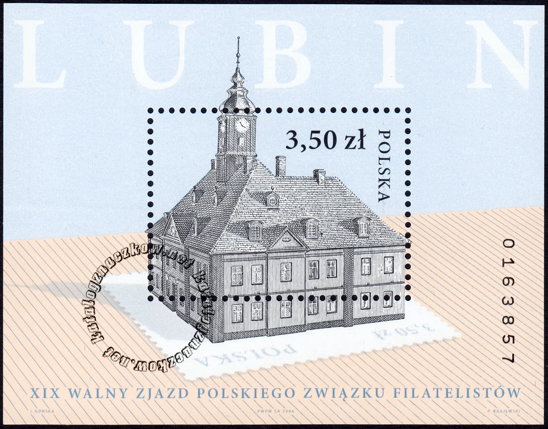 XIX Walny Zjazd Polskiego Związku Filatelistów blok numer 144B