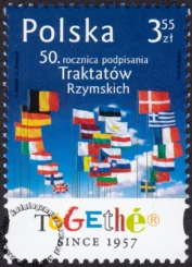 50 rocznica podpisania Traktatów Rzymskich znaczek numer 4153