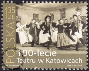 100-lecie Teatru w Katowicach znaczek numer 4182