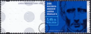 200 rocznica urodzin Louisa Braille'a znaczek numer 4257+pw